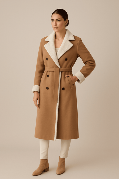 Ashford | Sienna – Women’s Oversized Belted Coat with Shearling Lining - Ashford London Clothing