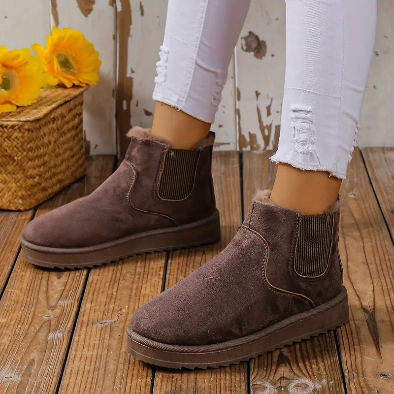 Ashford | Sigrid – Women’s Fluffy Thermal Slip - On Snow Boots with Fleece Lining - Ashford London Clothing