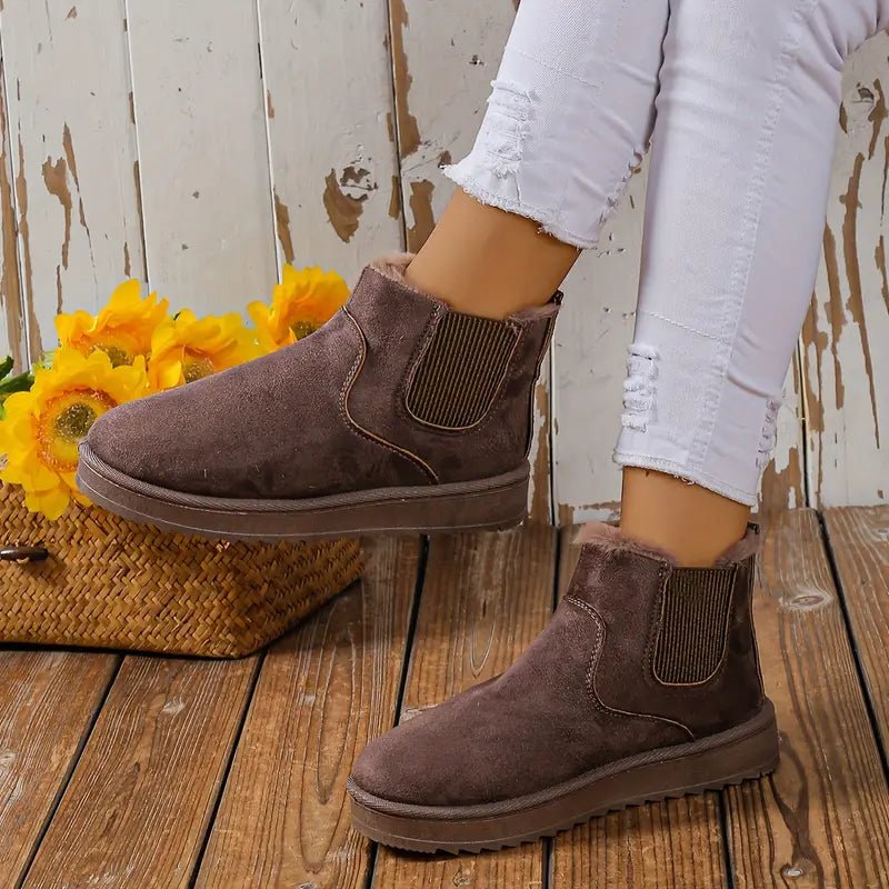Ashford | Sigrid – Women’s Fluffy Thermal Slip - On Snow Boots with Fleece Lining - Ashford London Clothing