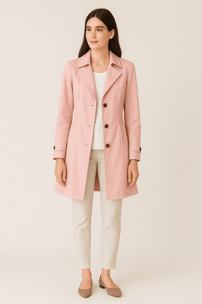 Ashford | Single - Breasted Trench Coat with Notched Lapel – Knee Length - Ashford London Clothing