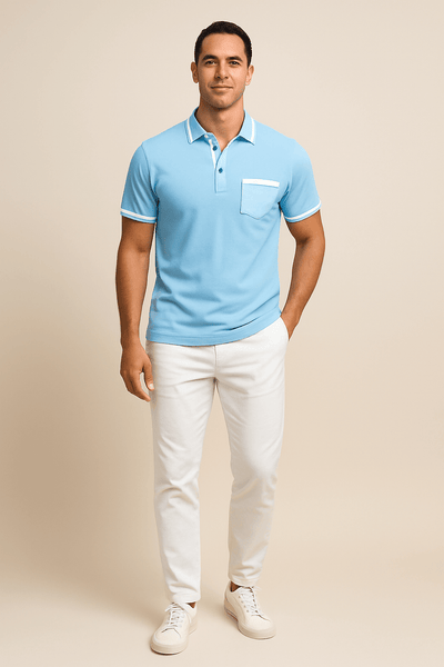 Ashford | Slim Fit Polo Shirt – Contrast Trim Casual Staple - Ashford London Clothing