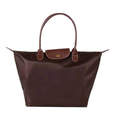 Ashford | Solène – Elegance - Urban Women’s Handbag – Nylon Fabric – Spacious Design – Leather Handles – Button Closure - Ashford London Clothing