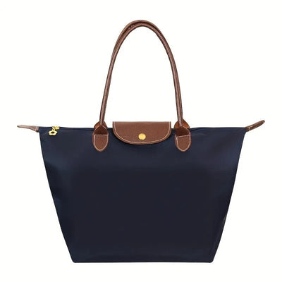 Ashford | Solène – Elegance - Urban Women’s Handbag – Nylon Fabric – Spacious Design – Leather Handles – Button Closure - Ashford London Clothing
