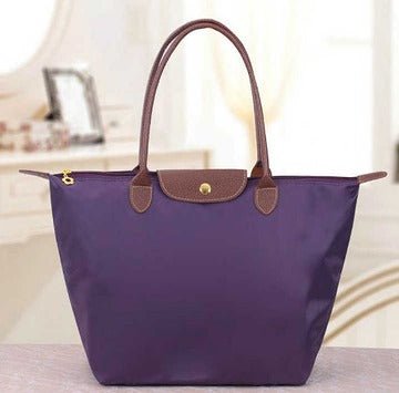 Ashford | Solène – Elegance - Urban Women’s Handbag – Nylon Fabric – Spacious Design – Leather Handles – Button Closure - Ashford London Clothing