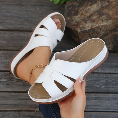 Ashford | Sophie Women’s Wedge Slide Sandals – Cut - Out – Open Toe – Casual Comfort - Ashford London Clothing