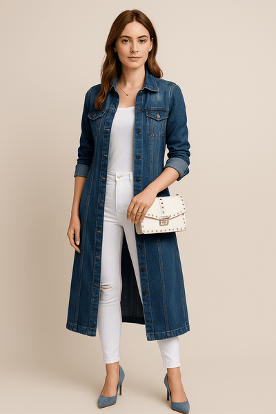 Ashford | Soraya – Women’s Distressed Denim Trench Coat with Relaxed Fit - Ashford London Clothing