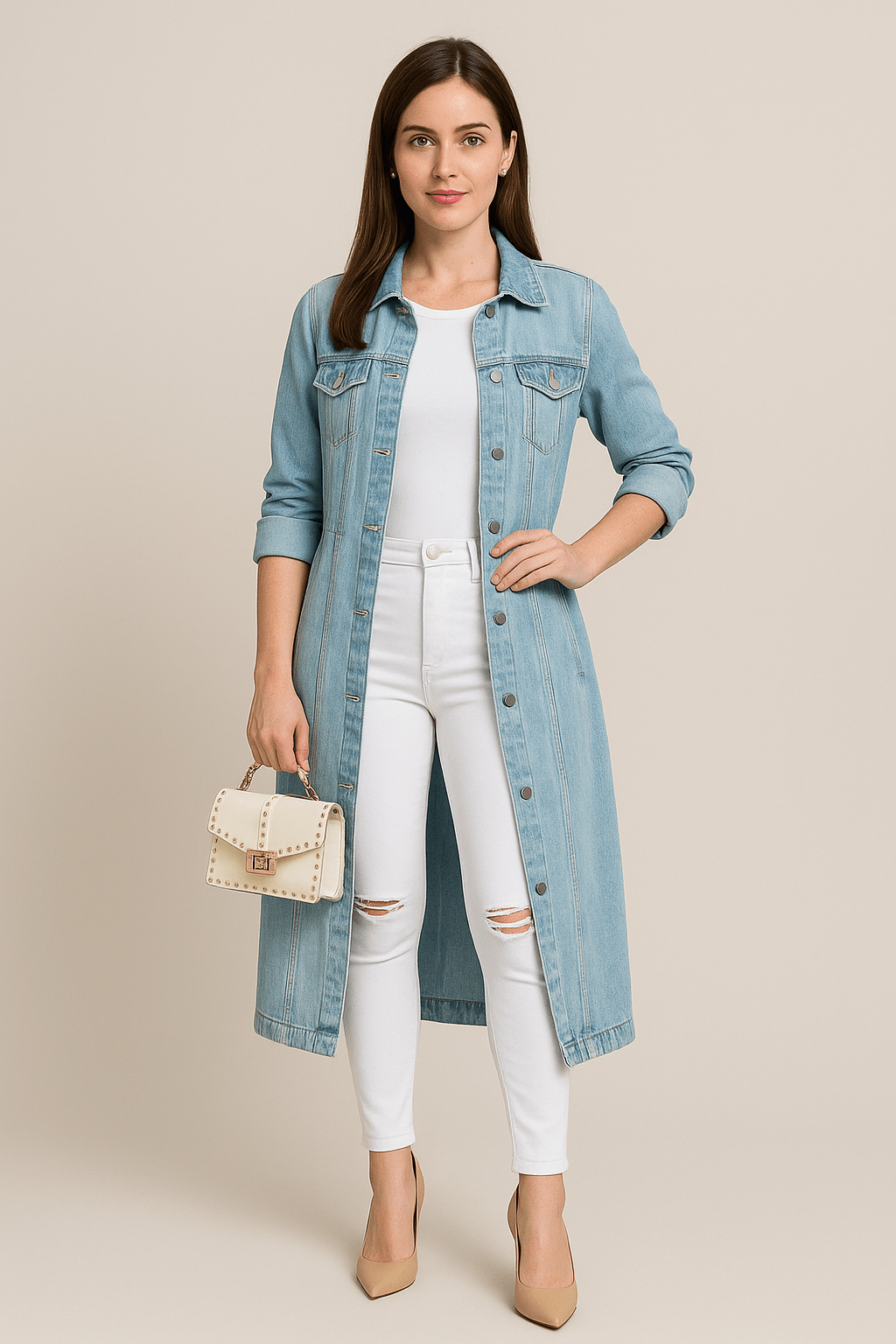 Ashford | Soraya – Women’s Distressed Denim Trench Coat with Relaxed Fit - Ashford London Clothing