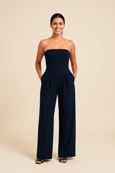 Ashford | Strapless Wide - Leg Jumpsuit - Ashford London Clothing