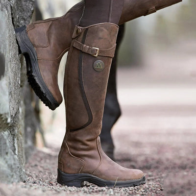 Ashford | Thalia – Women’s Knee - High PU Leather Boots with Buckle & Waterproof Sole - Ashford London Clothing