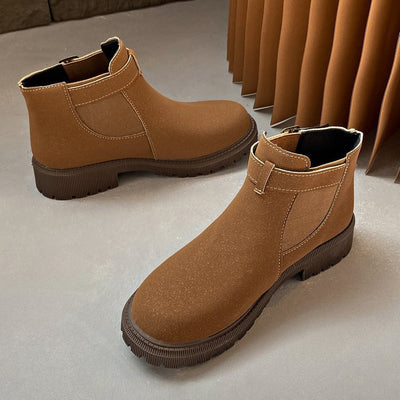 Ashford | Thyra – Women’s Chunky Sole Ankle Boots with Retro Buckle Faux Leather - Ashford London Clothing
