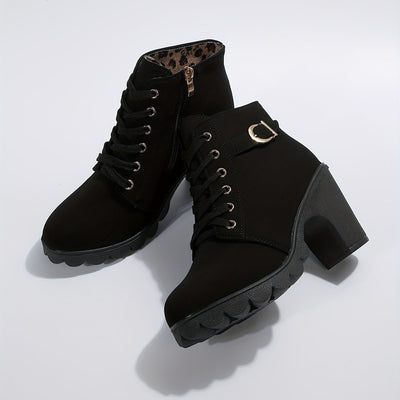 Ashford | Thyra – Women’s Heeled Ankle Boots in Suede with Side Zip & Block Heel - Ashford London Clothing
