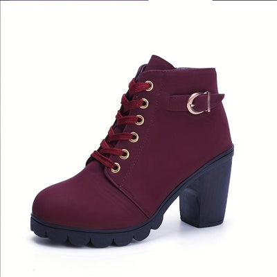 Ashford | Thyra – Women’s Heeled Ankle Boots in Suede with Side Zip & Block Heel - Ashford London Clothing