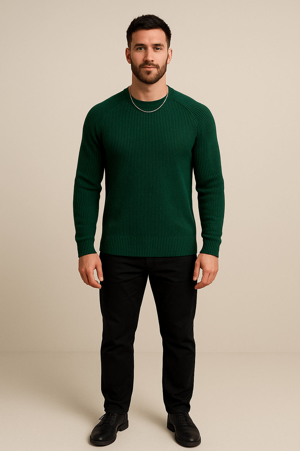Ashford | Trym – Men’s Ribbed Knit Crewneck Sweater with Slim Fit Design - Ashford London Clothing