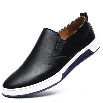 Ashford | Victor Leather Slip - On Men’s Shoes – Flat Heel – Everyday Comfort - Ashford London Clothing
