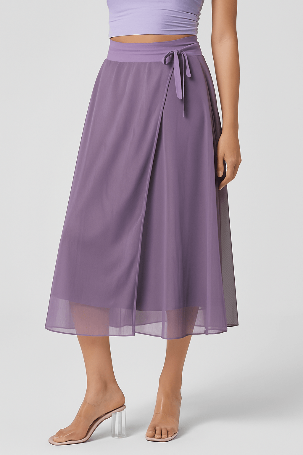 Ashford | Viral "Hey Lara" Flowy High - Waisted Mesh Midi Skirt with Drawstring & Side Pockets - Ashford London Clothing