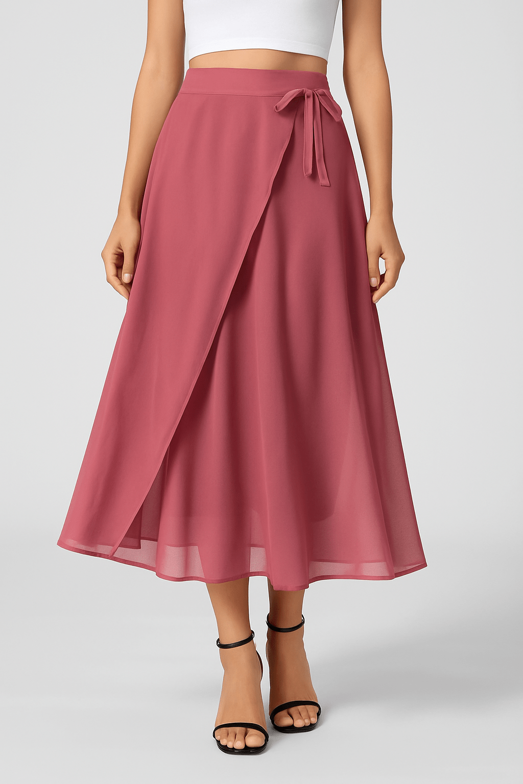 Ashford | Viral "Hey Lara" Flowy High - Waisted Mesh Midi Skirt with Drawstring & Side Pockets - Ashford London Clothing