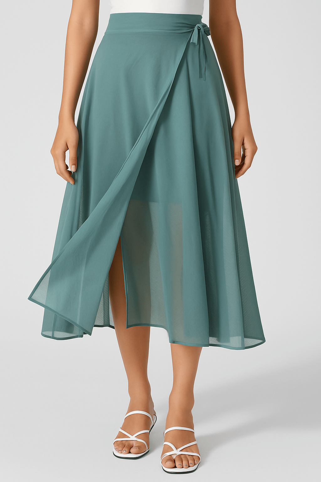 Ashford | Viral "Hey Lara" Flowy High - Waisted Mesh Midi Skirt with Drawstring & Side Pockets - Ashford London Clothing