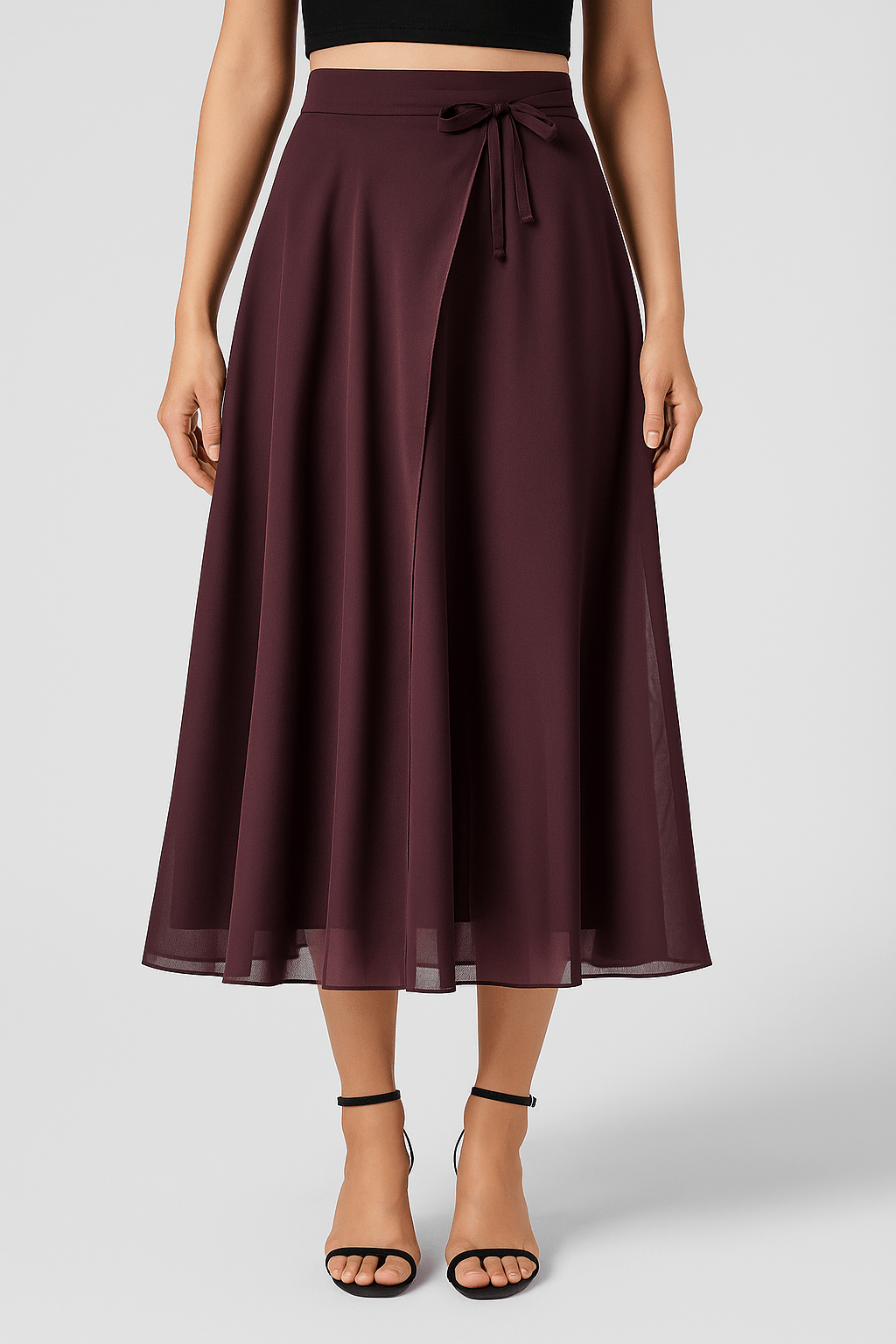Ashford | Viral "Hey Lara" Flowy High - Waisted Mesh Midi Skirt with Drawstring & Side Pockets - Ashford London Clothing