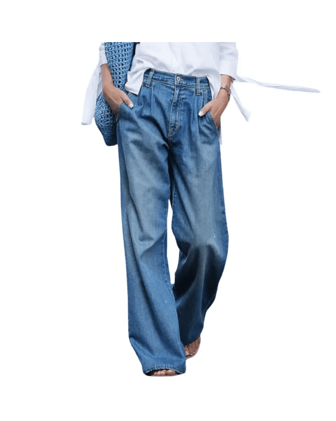 Ashford | Wide Leg Relaxed Fit High Waist Jeans – Women'S Comfort Wide Leg Jeans – High - Ashford London Clothing