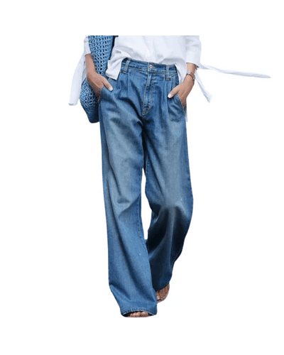 Ashford | Wide Leg Relaxed Fit High Waist Jeans – Women'S Comfort Wide Leg Jeans – High - Ashford London Clothing
