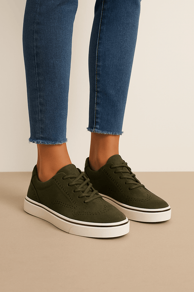 Ashford | Women's Casual Sneakers Lace - Up - Comfortable Fit - Flat Sole Trainers - Ashford London Clothing