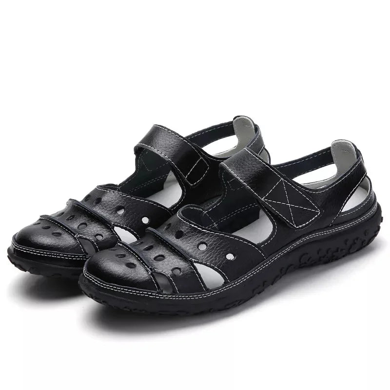 Ashford | Women’s Comfort Sandals – Leather Look – Adjustable Straps – Cushioned Sole - Ashford London Clothing