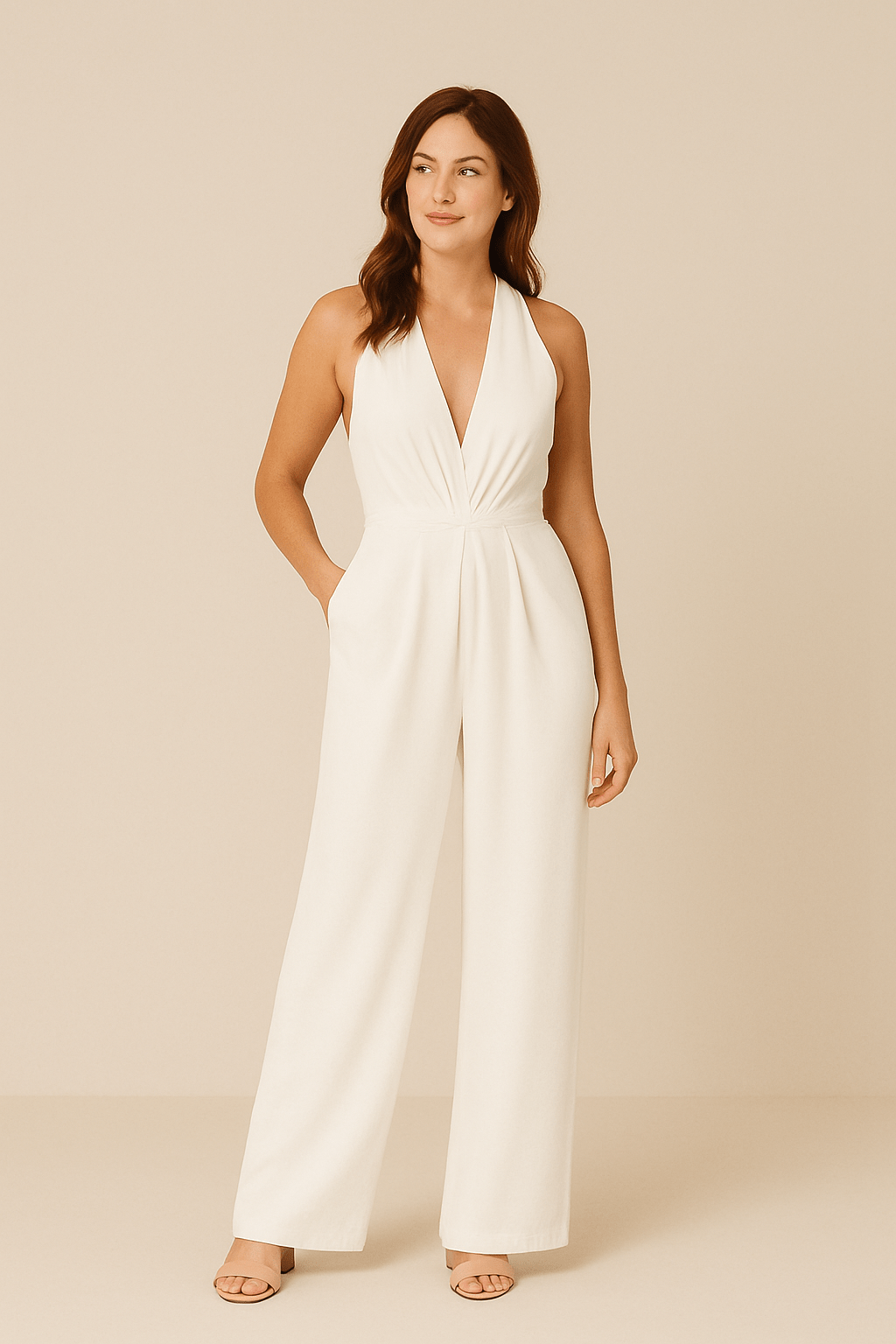 Ashford | Women's Elegant Jumpsuit – Tie Waist & Wide - Leg Cut (wear) - Ashford London Clothing