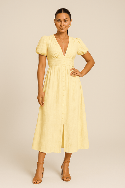 Ashford | Women's Summer Dress – Lace Trim & 3/4 Sleeves, Relaxed Fit (eves) - Ashford London Clothing