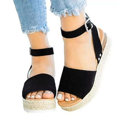 Ashford | Women’s Wedge Sandals – Platform Heel – Jute Wrap – Ankle Strap - Ashford London Clothing