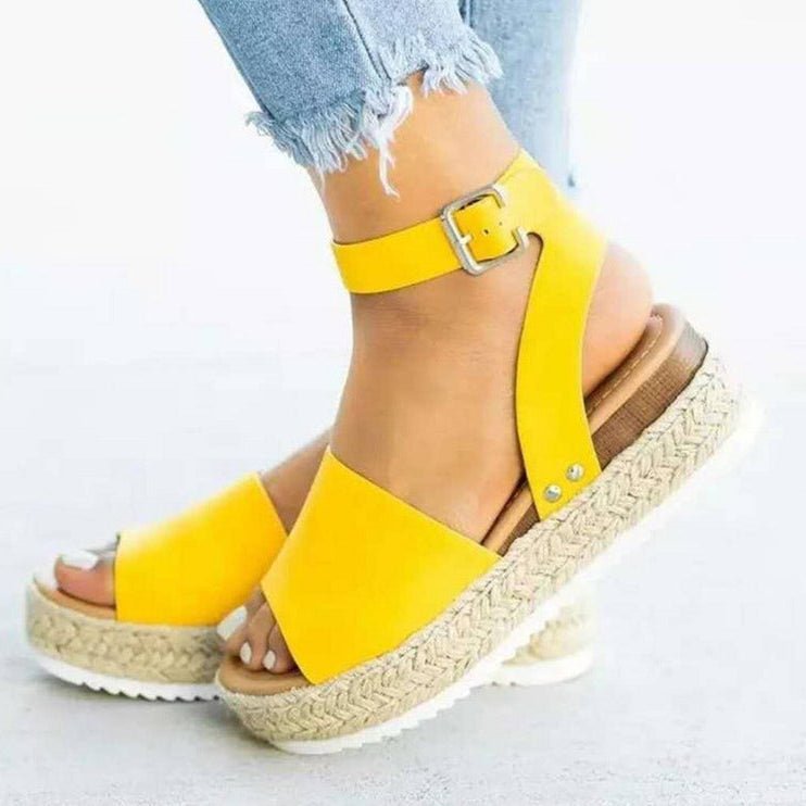 Ashford | Women’s Wedge Sandals – Platform Heel – Jute Wrap – Ankle Strap - Ashford London Clothing