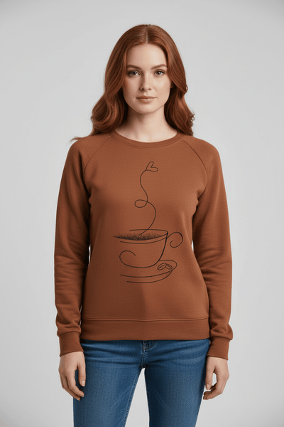 Ashford | Yuna – Women’s Relaxed Fit Cotton Blend Sweatshirt with Coffee Cup Graphic - Ashford London Clothing