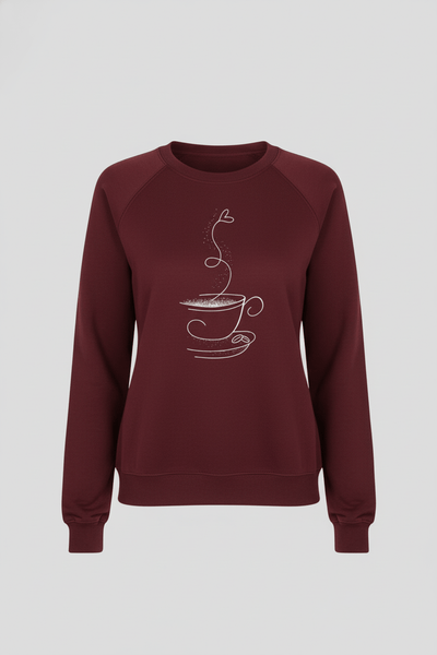 Ashford | Yuna – Women’s Relaxed Fit Cotton Blend Sweatshirt with Coffee Cup Graphic - Ashford London Clothing