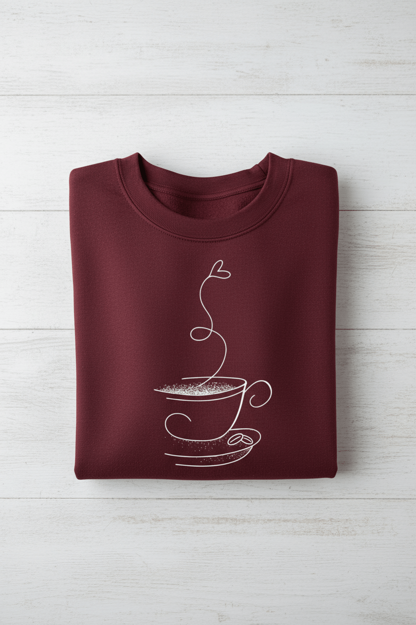 Ashford | Yuna – Women’s Relaxed Fit Cotton Blend Sweatshirt with Coffee Cup Graphic - Ashford London Clothing