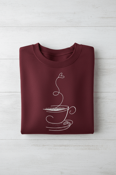 Ashford | Yuna – Women’s Relaxed Fit Cotton Blend Sweatshirt with Coffee Cup Graphic - Ashford London Clothing
