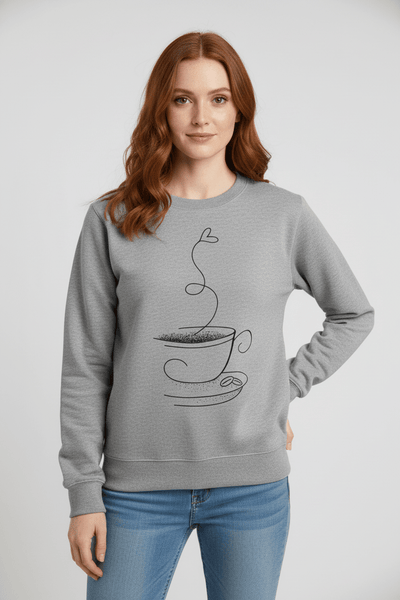 Ashford | Yuna – Women’s Relaxed Fit Cotton Blend Sweatshirt with Coffee Cup Graphic - Ashford London Clothing