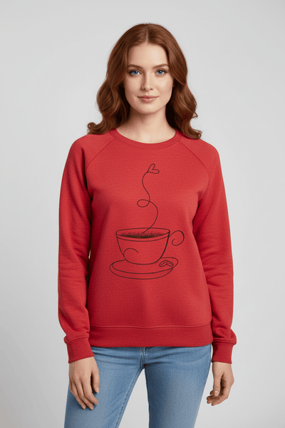 Ashford | Yuna – Women’s Relaxed Fit Cotton Blend Sweatshirt with Coffee Cup Graphic - Ashford London Clothing