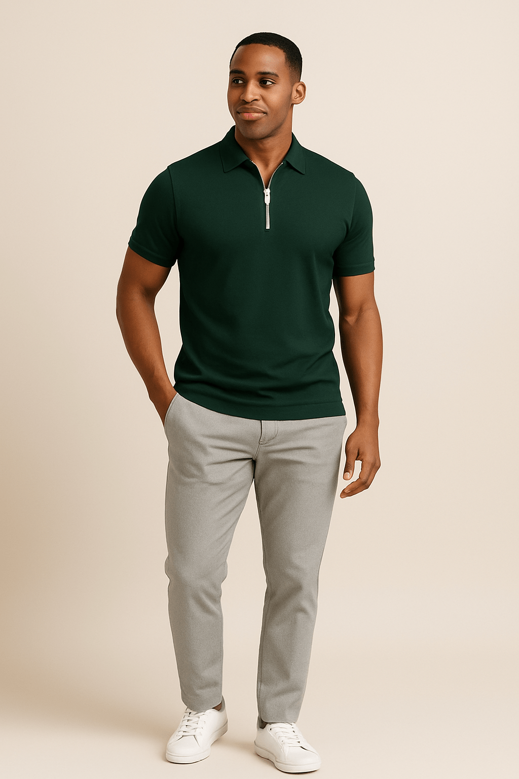 Ashford | Zip Polo Shirt – Fitted Short Sleeve Style for Men - Ashford London Clothing