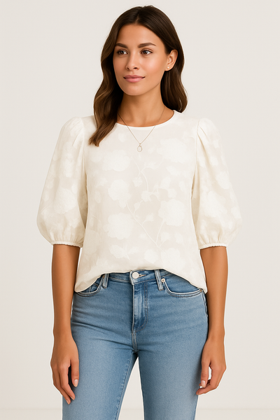 Puff Sleeve Chiffon Shirt – Ashford Puff Sleeve Chiffon Shirt Light And Elegant