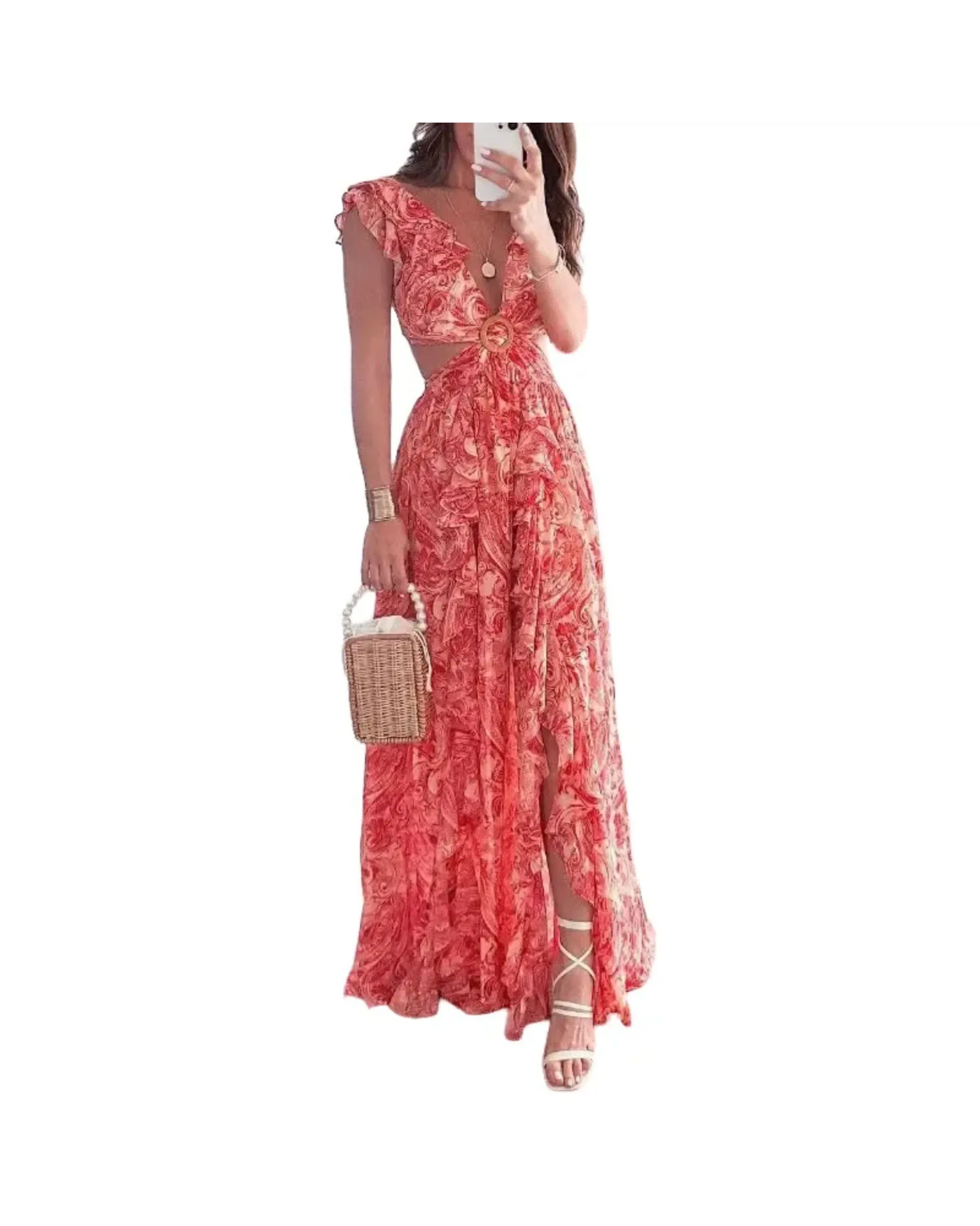 Maxi Floral Dress – Women'S Maxi Dress – Floral Print – A-Line – Ruffle Sleeves