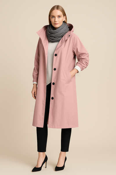 Ashford | Ruby – Women’s Hooded Long Trench Coat with Pockets
