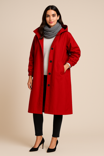 Ashford | Ruby – Women’s Hooded Long Trench Coat with Pockets
