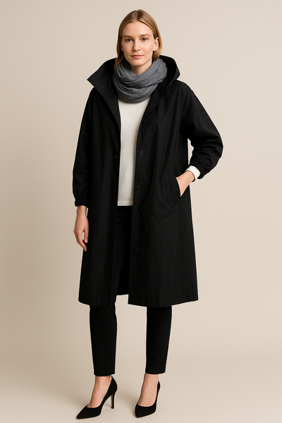 Ashford | Ruby – Women’s Hooded Long Trench Coat with Pockets