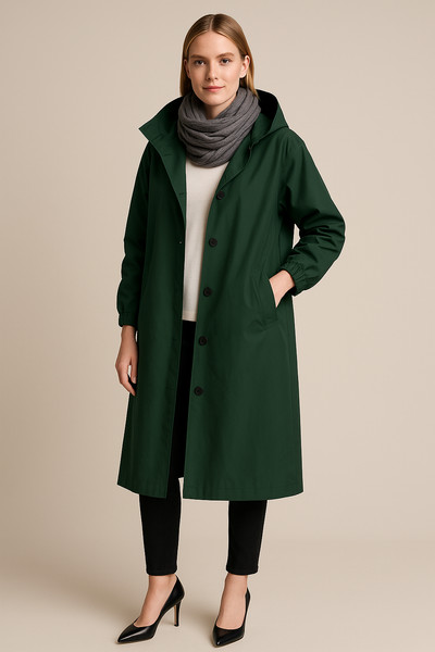 Ashford | Ruby – Women’s Hooded Long Trench Coat with Pockets